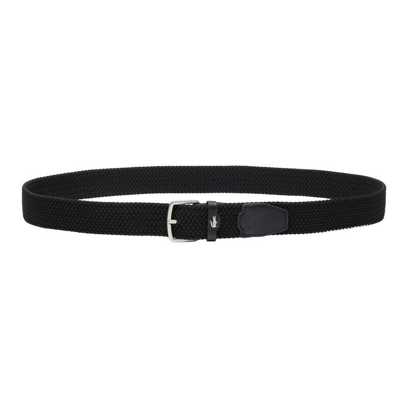Cinturón Negro Lacoste de Correa de Lona Elástica Noir Fácil y Cómodo 2/4