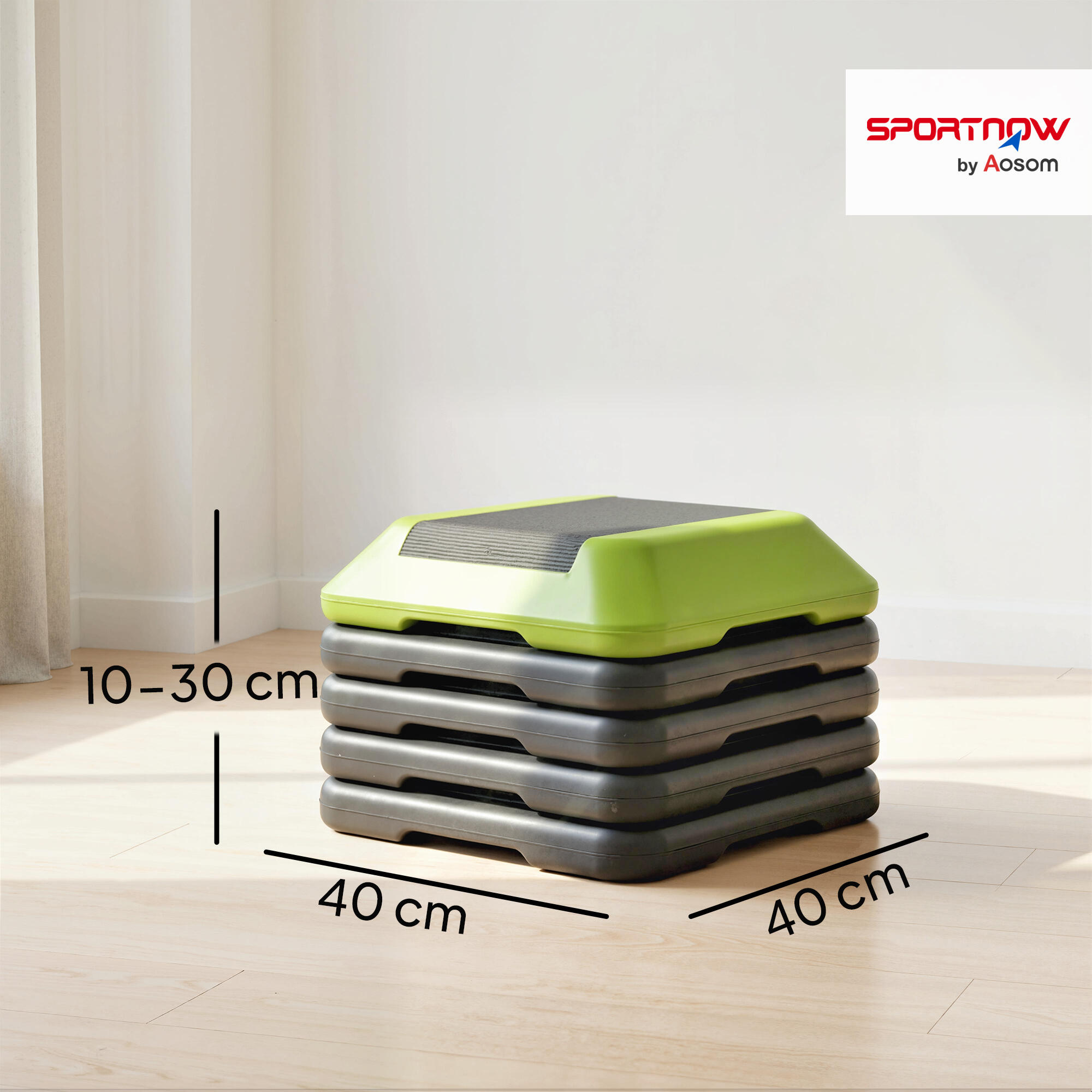 Step de Aeróbic SPORTNOW 40x40x30 cm Verde 3/5