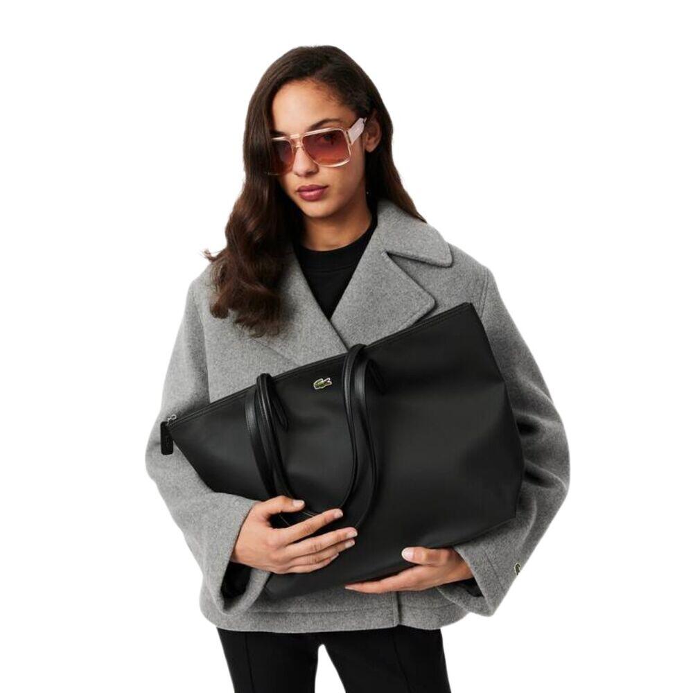 Bolso Tote Negro Lacoste  L.12.12 Concept Noir Elegante y con Estilo 2/4