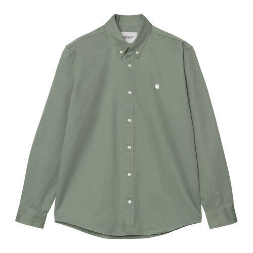 Camisa Verde Carhartt Madison Park White con Botones de Contraste 3/4