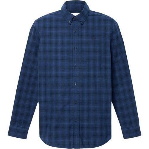 Camisa De Cuadros Aul Timberland Solucell Plaid Shirt Dark Blue Suave Y Cómoda 4/4