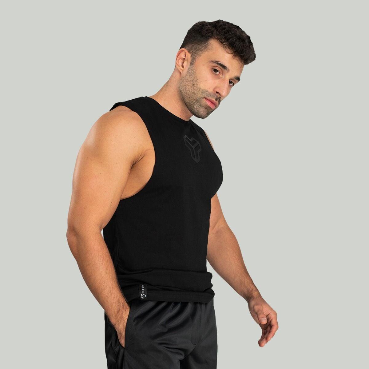 Uomo canotta traspirante nera Essential Cut-Off 3/7