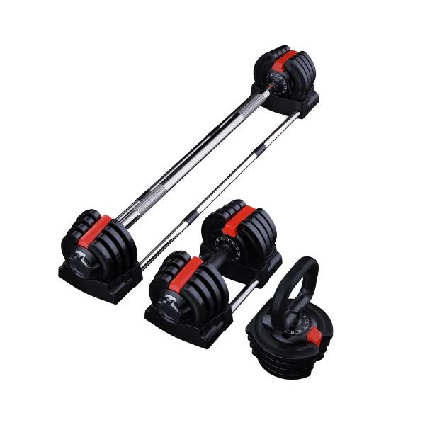ITM Fitness  3-in-1 Adjustable Weight Set - Dumbbell, Barbell & Kettlebell -24kg