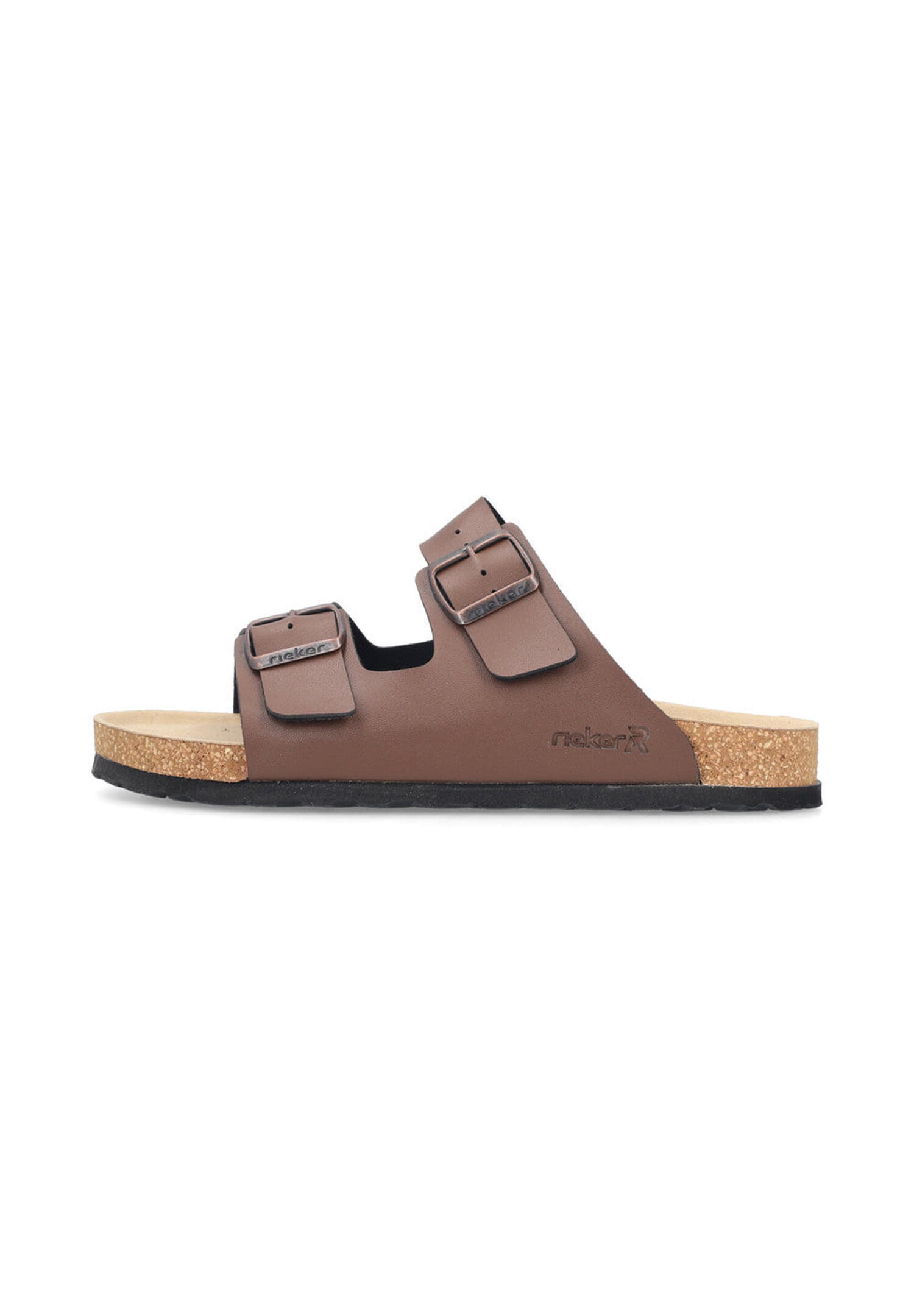 Rieker Herren Pantolette Schlappen Hausschuhe 22190-22 dunkelbraun 3/5