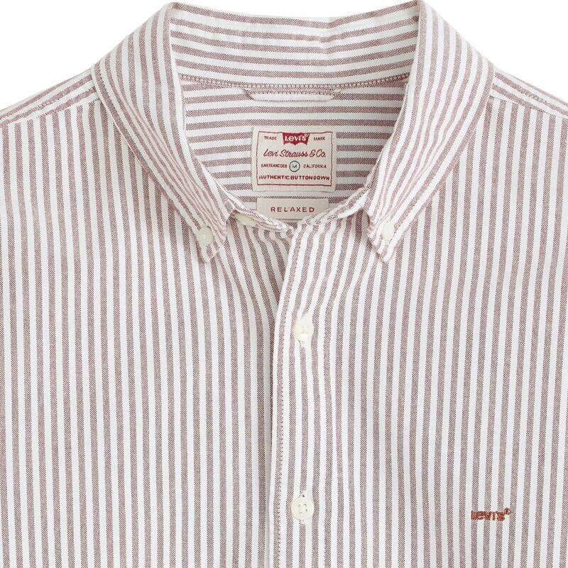 Camisa Rayas Rojas Levis Authentic Button-Down Shirt Waylon Stripe Russet Brown 2/5