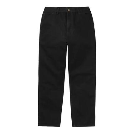 Pantalón Negro Carhartt Single Knee Pant Black de Corte Recto y Relajado