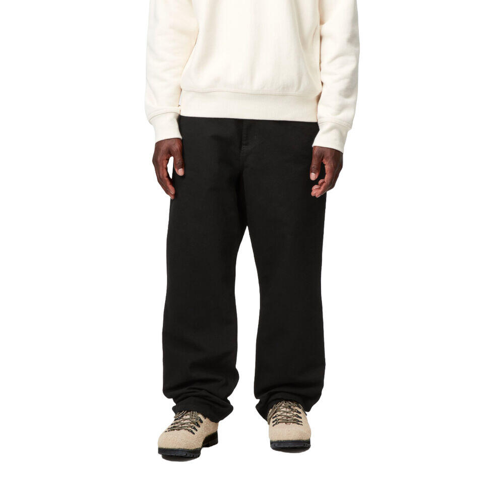 Pantalón Negro Carhartt Single Knee Pant Black de Corte Recto y Relajado 3/5