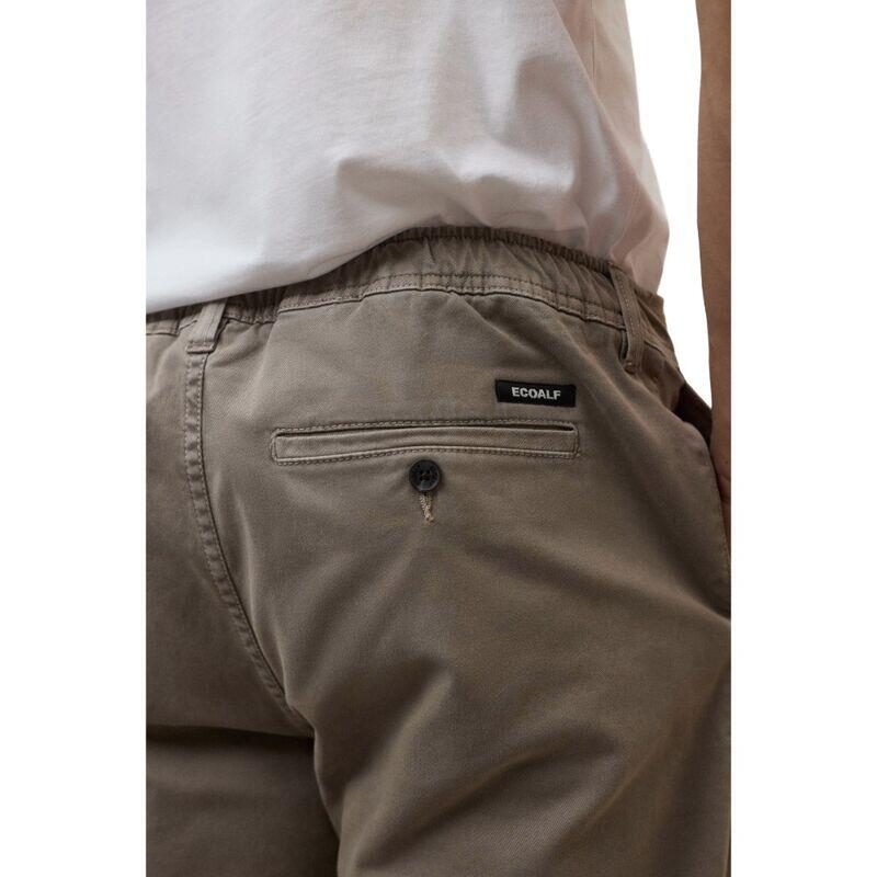 Pantalones Marrón Ecoalf Ethiwin Pants Dune De Corte Regular Y Cintura Elástica 4/5
