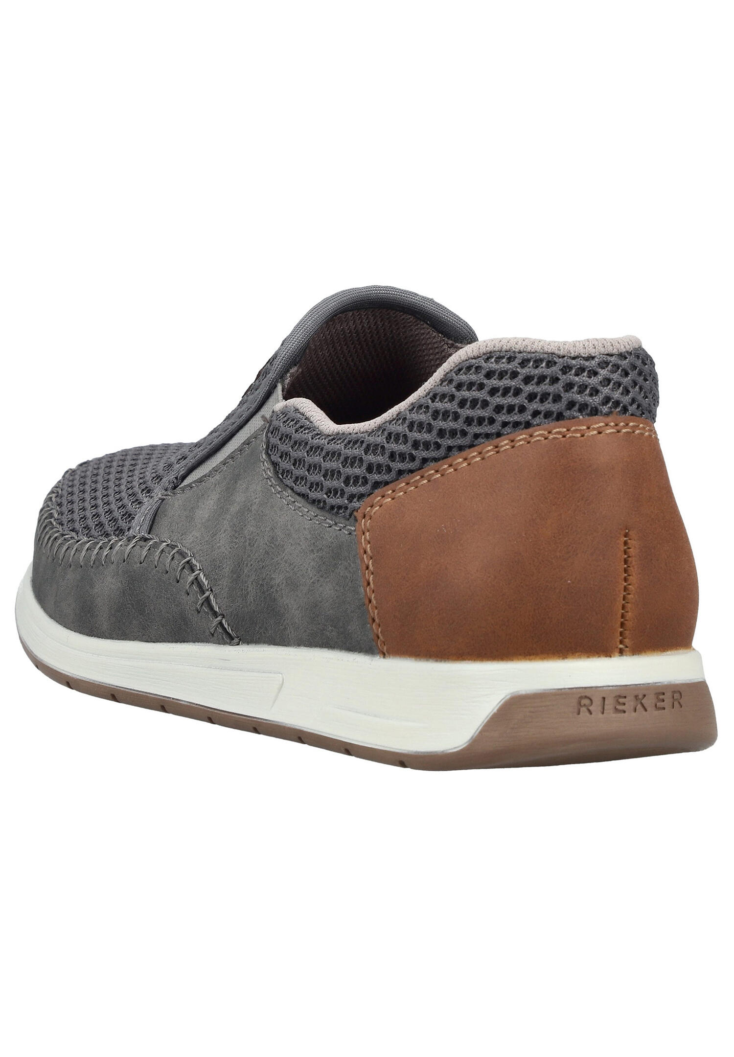Rieker Herren Schlupfschuh Slipper mit Stretcheinsätzen 11954-45 Grey 3/6