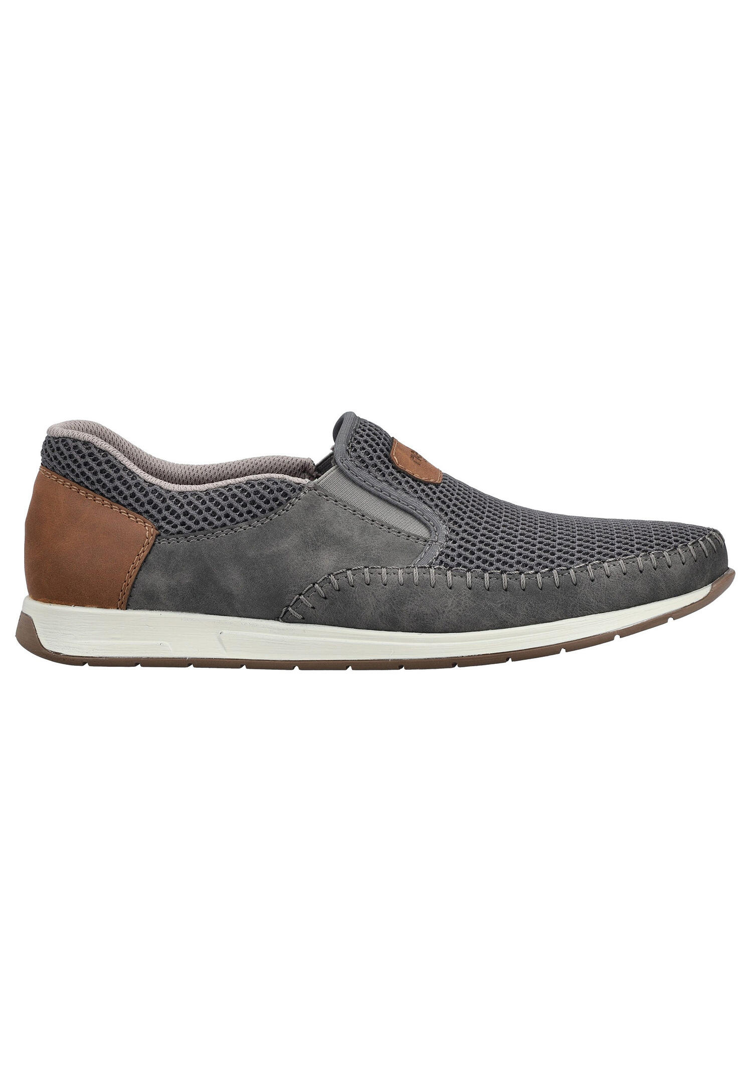 Rieker Herren Schlupfschuh Slipper mit Stretcheinsätzen 11954-45 Grey 2/6