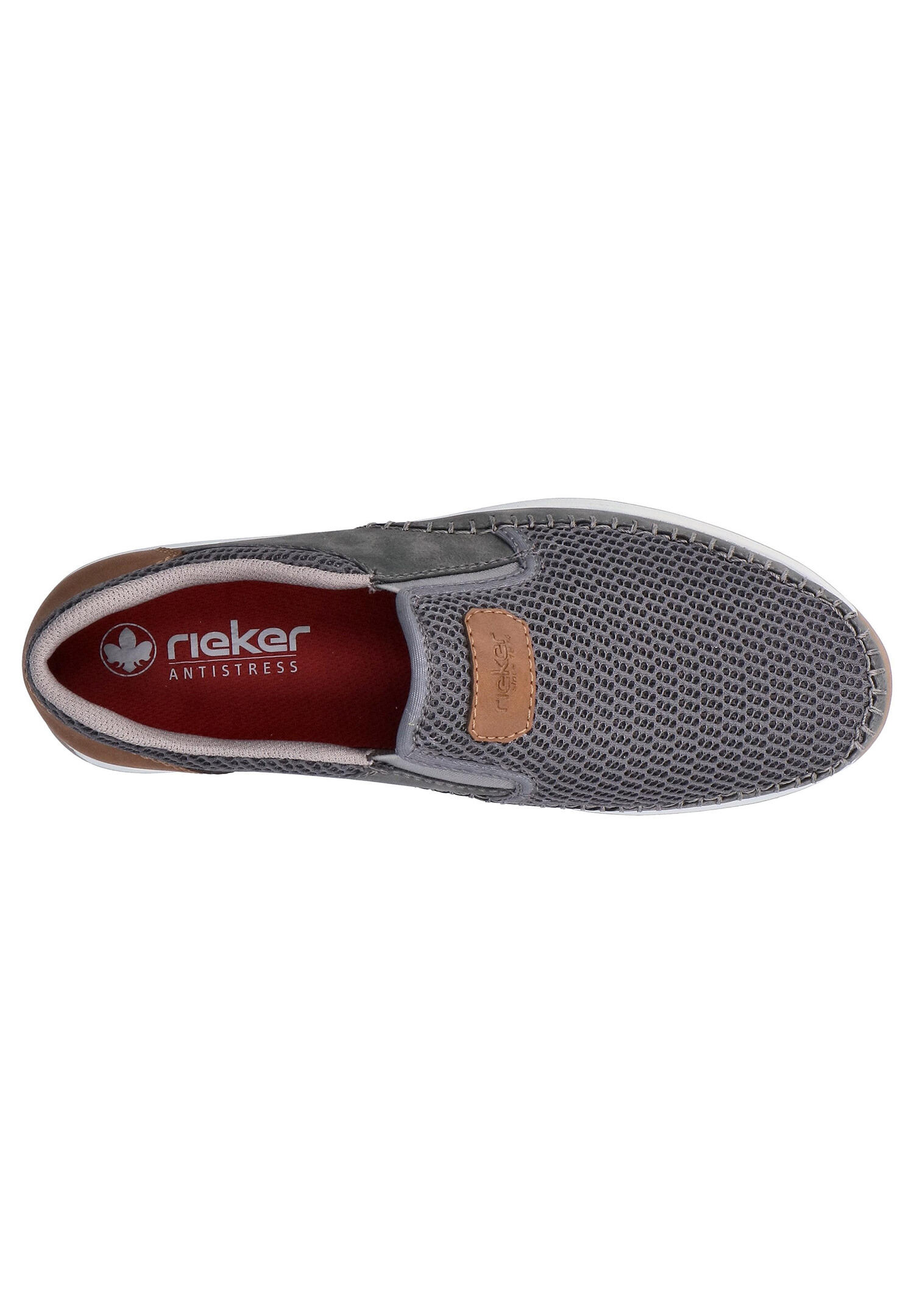 Rieker Herren Schlupfschuh Slipper mit Stretcheinsätzen 11954-45 Grey 5/6