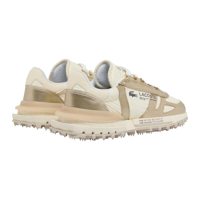 Zapatillas Doradas Lacoste Elite Active White Gold con Estilo Running de los 70 3/5