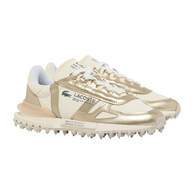 Zapatillas Doradas Lacoste Elite Active White Gold con Estilo Running de los 70 2/5