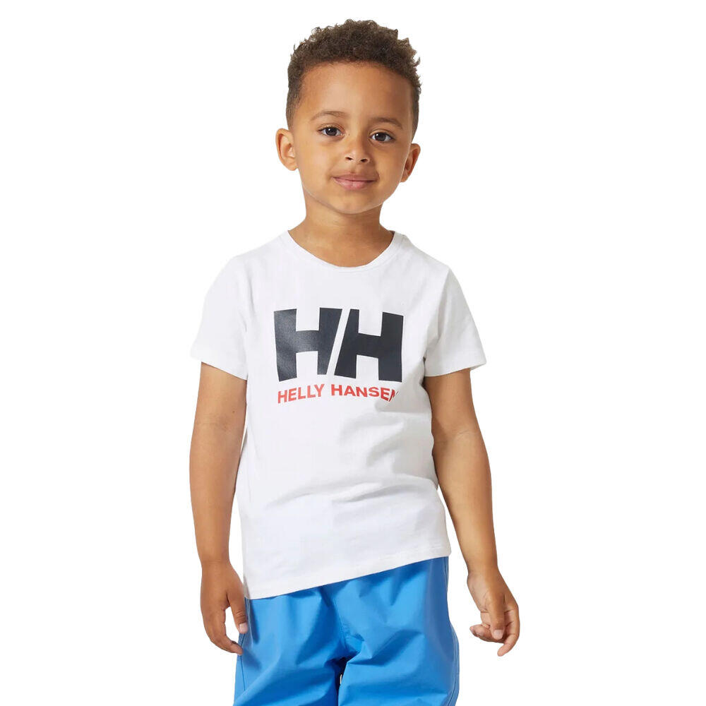 Camiseta Blanca Helly Hansen Logo T-shirt Niño White Estilo Casual 3/5