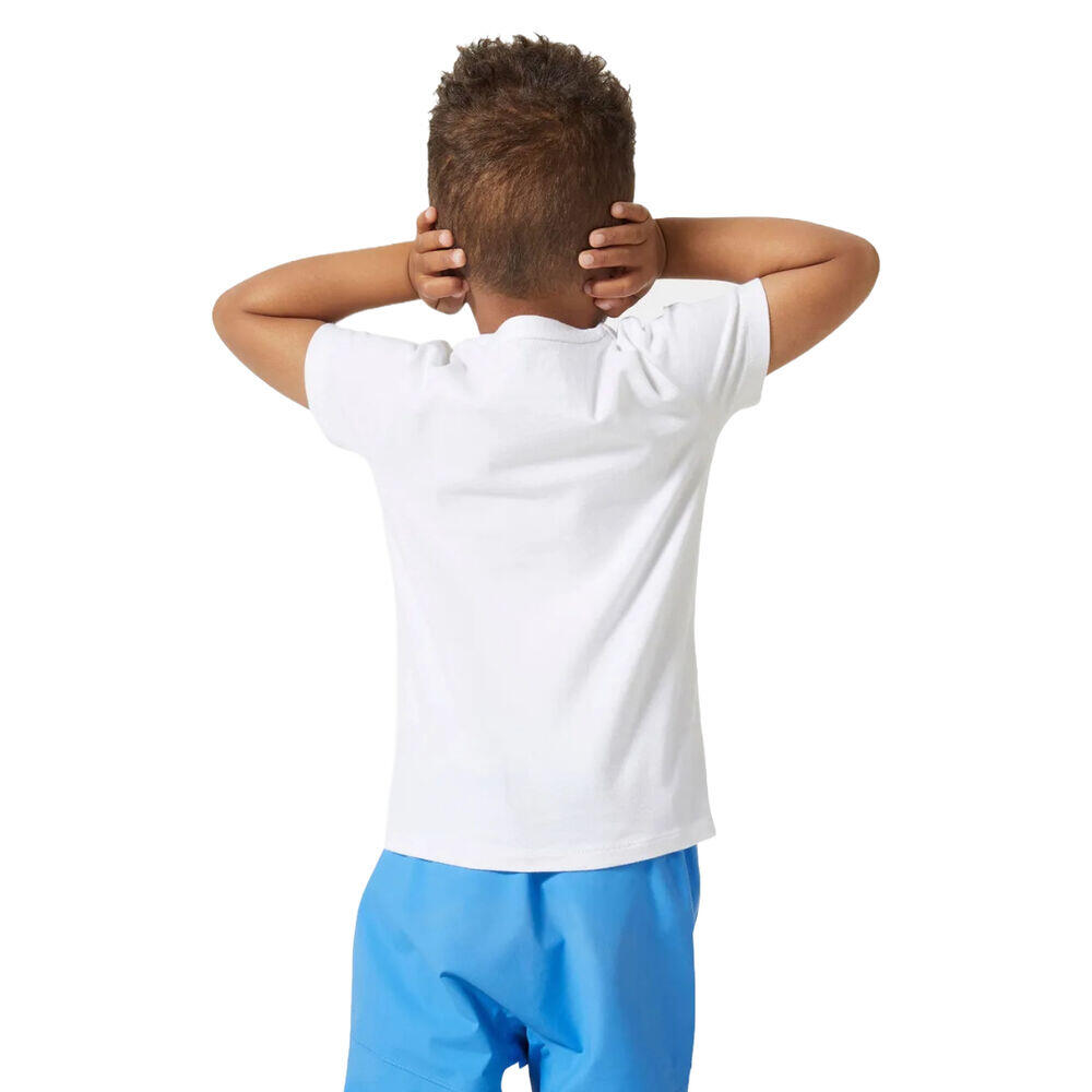 Camiseta Blanca Helly Hansen Logo T-shirt Niño White Estilo Casual 4/5