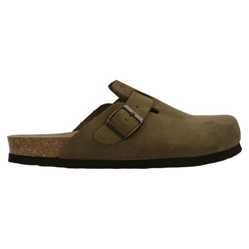 Zuecos Verdes Genuins Riva Nubuck Kaki de Piel con Hebilla Ajustable 36 4/4