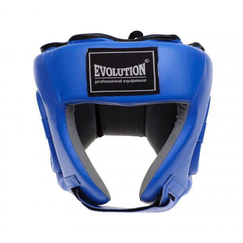 Kask bokserski  Evolution Professional Equipment meczowy skórzany Pro Blue