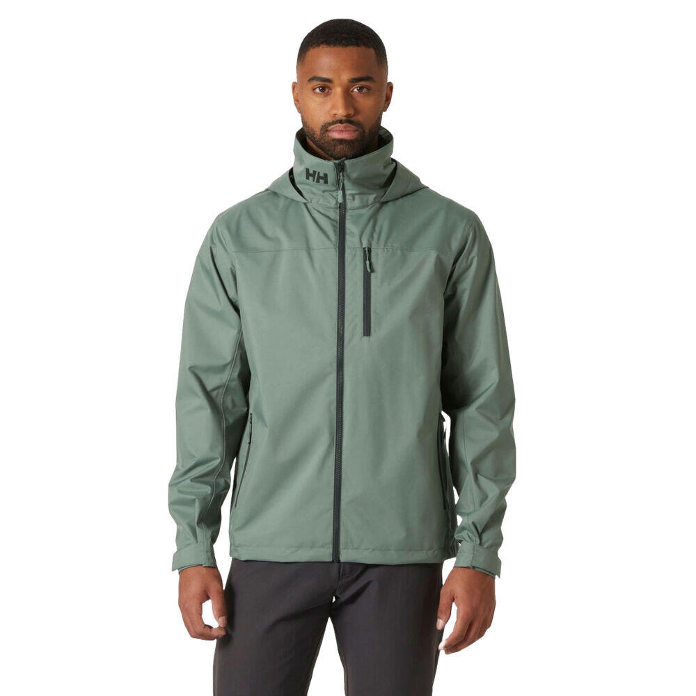 Chaqueta Verde Helly Hansen Crew Hooded Sailing Jacket 2.0 Grey Cactus 3/5
