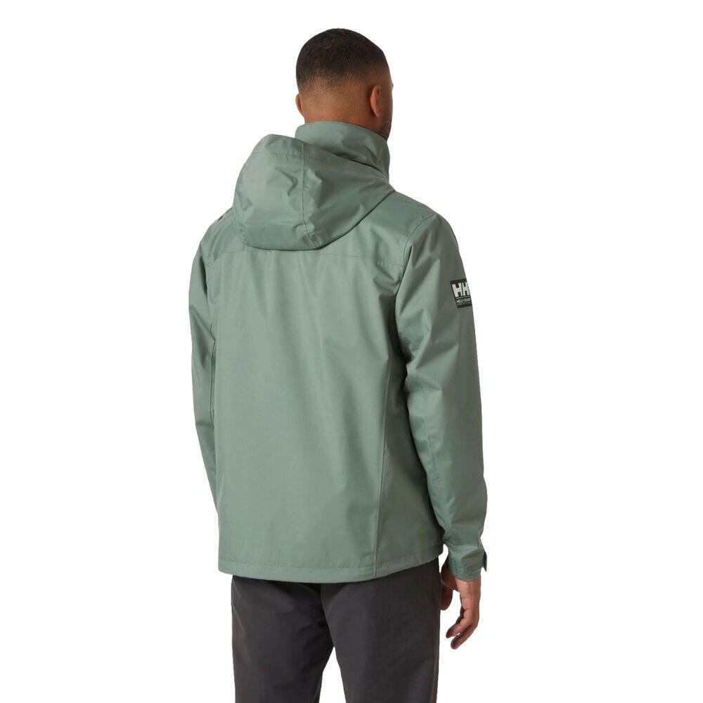 Chaqueta Verde Helly Hansen Crew Hooded Sailing Jacket 2.0 Grey Cactus 4/5