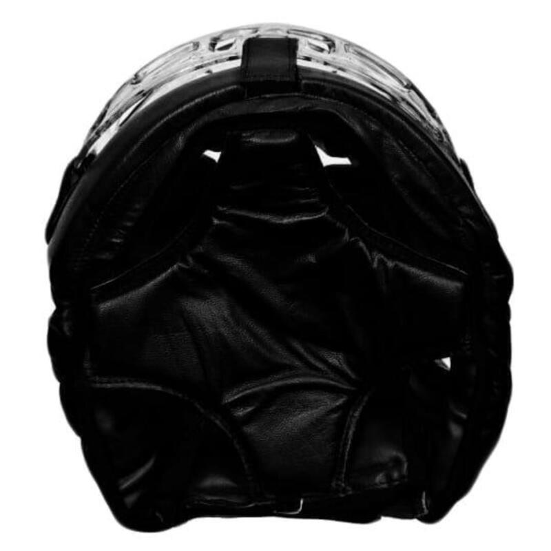 Kask bokserski skórzany z kratą Full Contact Black