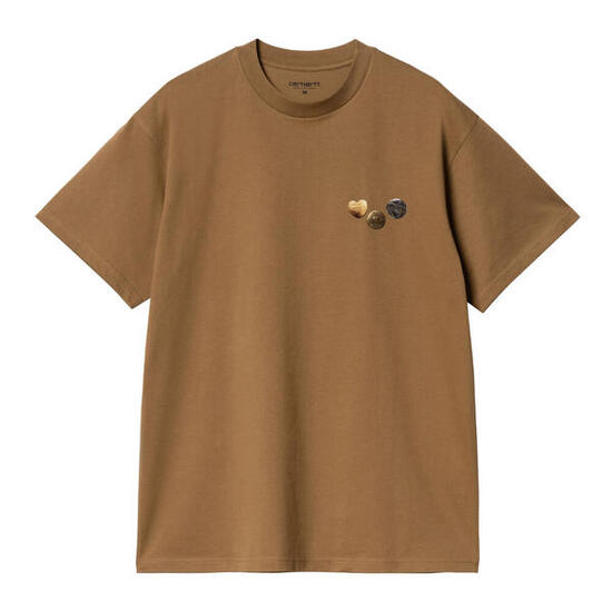 Camiseta Marrón Carhartt Button T-Shirt Hamilton Brown de Corte Holgado