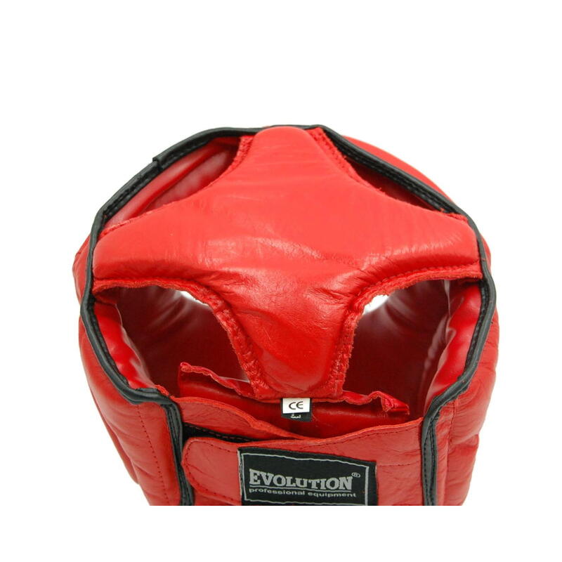 Kask bokserski Evolution Professional Equipment z kratą Full Contact Red