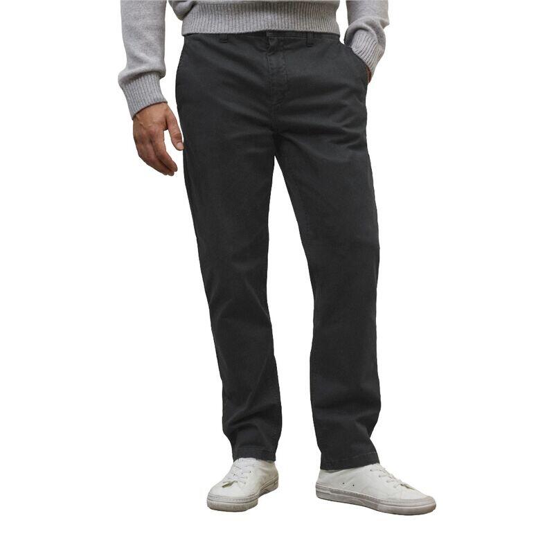 Pantalones Grises Ecoalf Ethiwin Pants Asphalt de Tiro Medio y Corte Regular 3/5