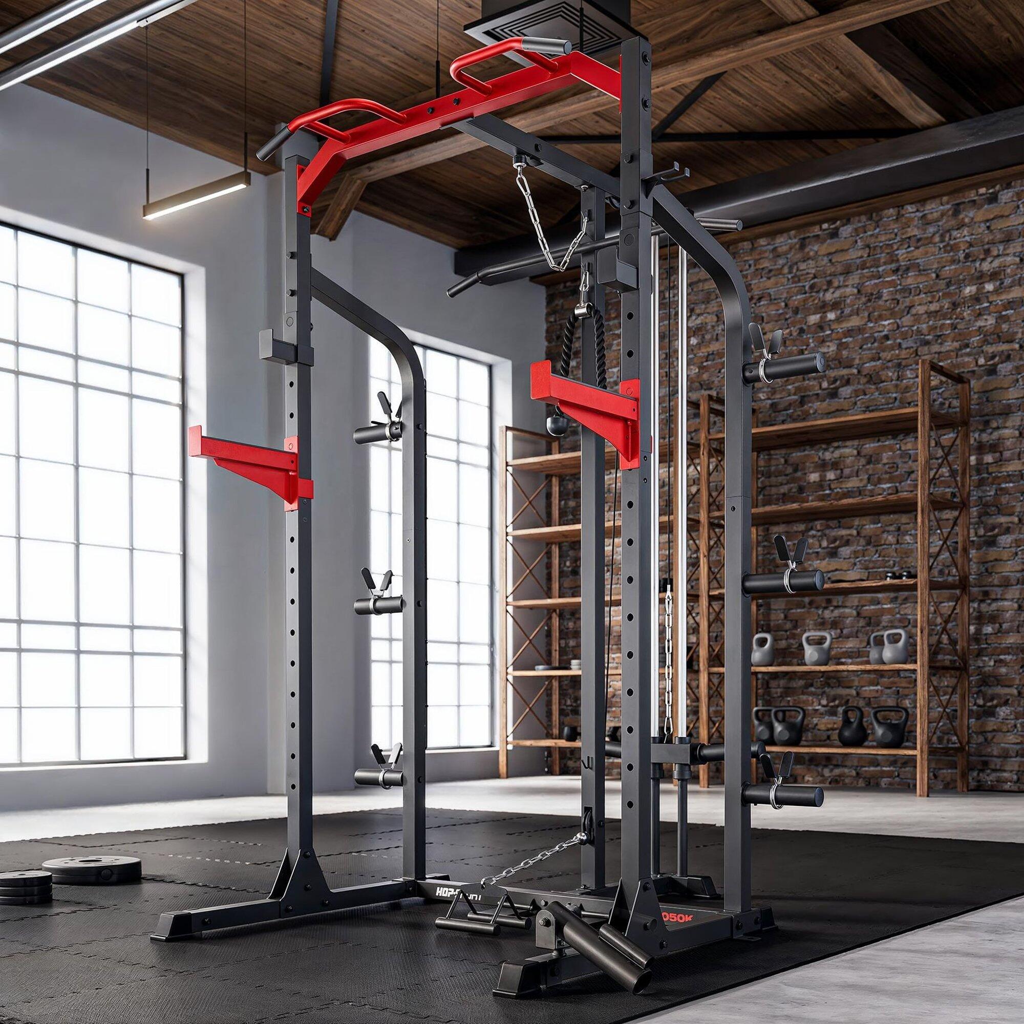 Klatka do treningu siłowego Power Rack Hop-Sport HS-2050K z wyciągiem