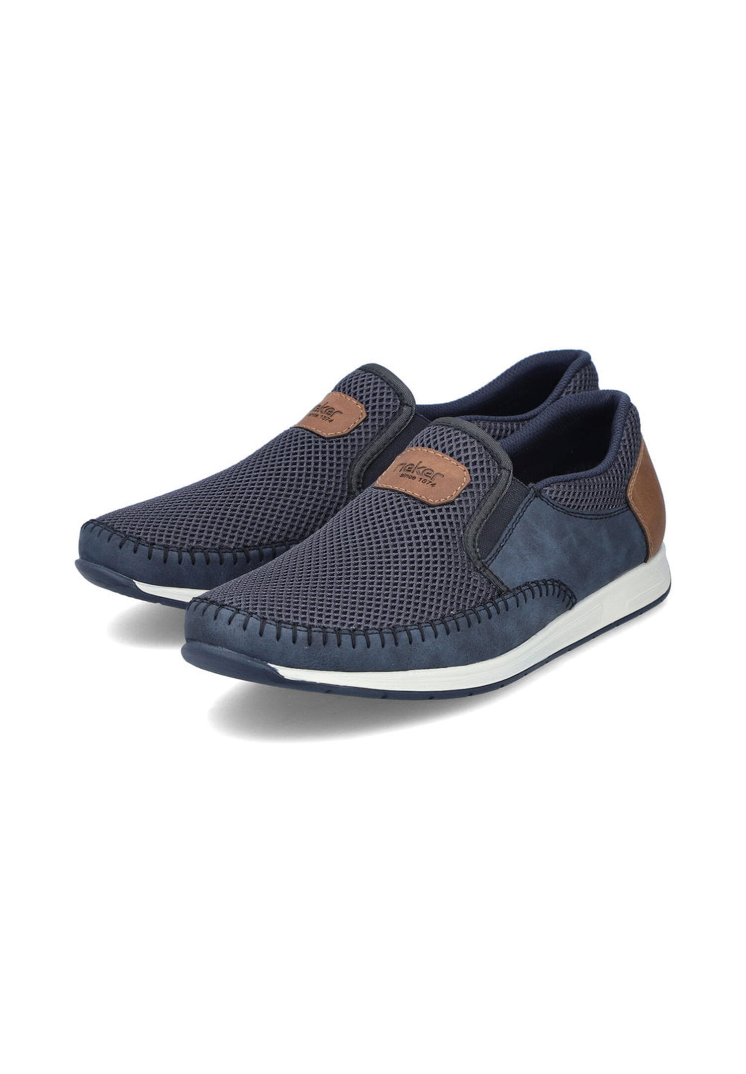 Rieker Herren Schlupfschuh Slipper mit Stretcheinsätzen 11954-14 Blue 1/5