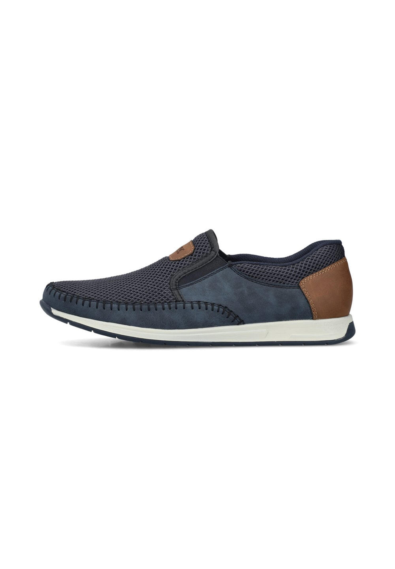 Rieker Herren Schlupfschuh Slipper mit Stretcheinsätzen 11954-14 Blue 3/5
