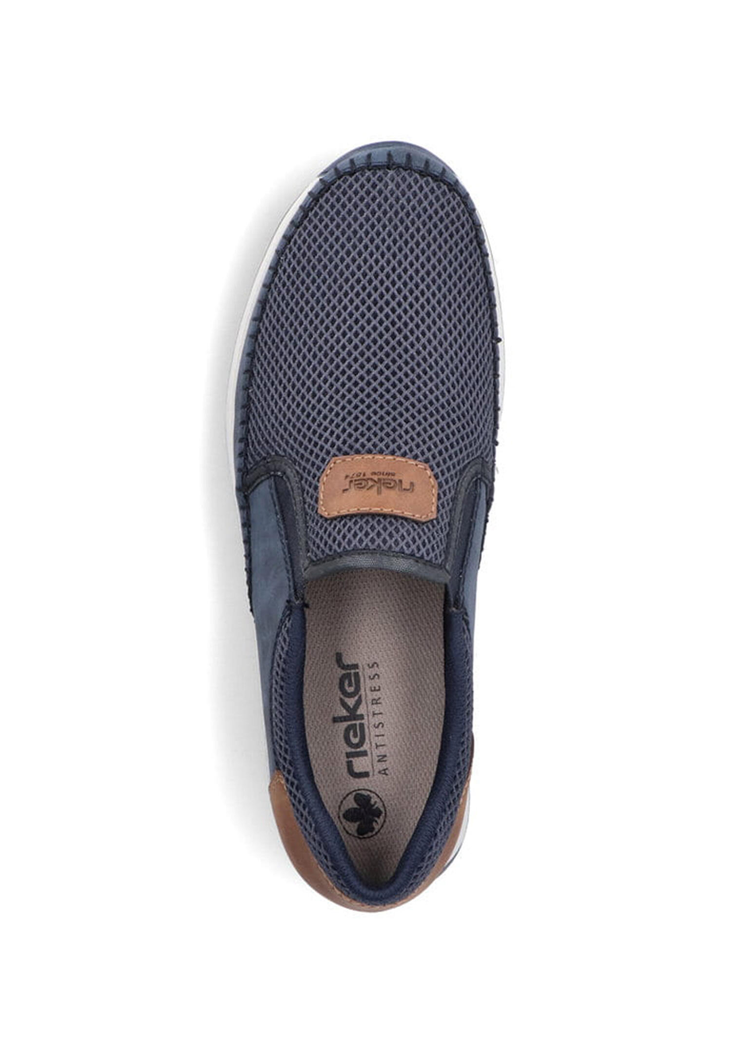 Rieker Herren Schlupfschuh Slipper mit Stretcheinsätzen 11954-14 Blue 2/5