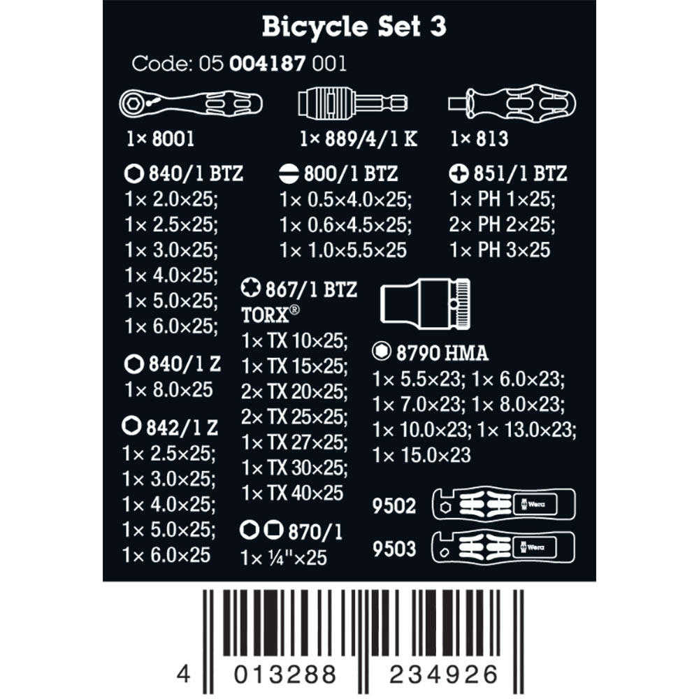 Wera kit de ferramentas para bicicleta 3 em estojo - 05004187001 4/6