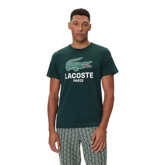 Camiseta Verde Lacoste de Corte Regular Sinople con Cocodrilo en el Pecho