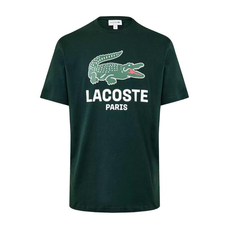 Camiseta Paris Diseño Logotipo para Hombre Verde Oscuro 3/4