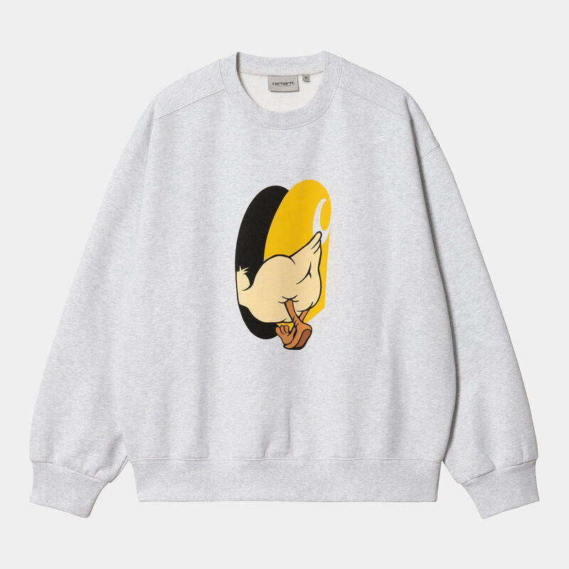 Sudadera Gris Carhartt DeadKebab Knock Knock Swea Ash Heather 3/5