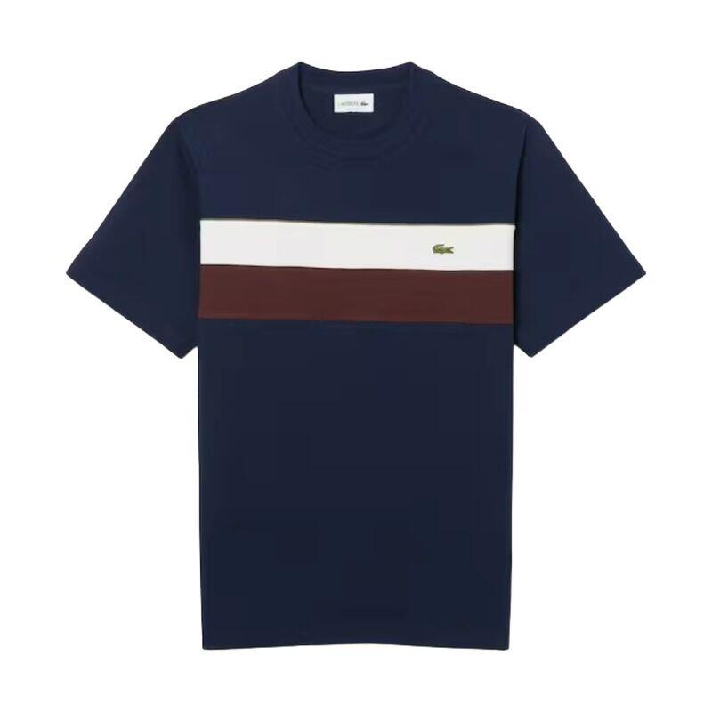 Camiseta Azul Marino Lacoste Color Block Marine de Estilo Deportivo 1/4