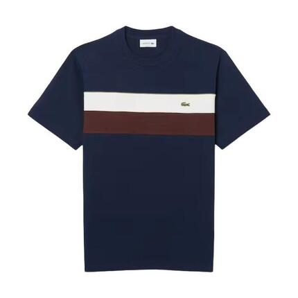 Camiseta Azul Marino Lacoste Color Block Marine de Estilo Deportivo