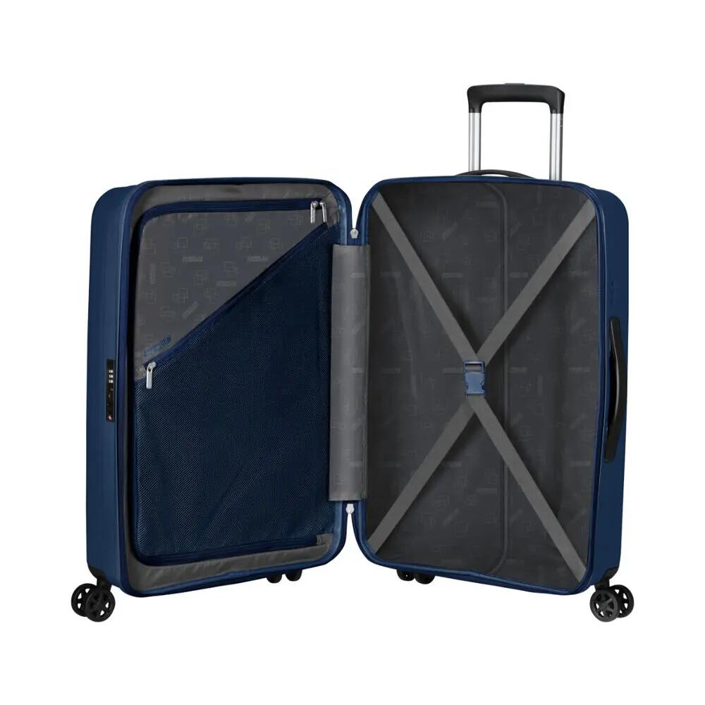 Maleta Mediana Azul American Tourister Rejoy Spinner 68cm Navy Blue Resistente 4/5