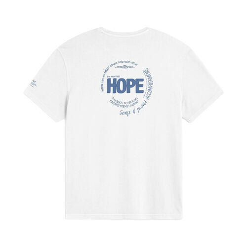 Camiseta Blanca de Manga Larga Ecoalf Hope White con Cuello Redondo 5/5