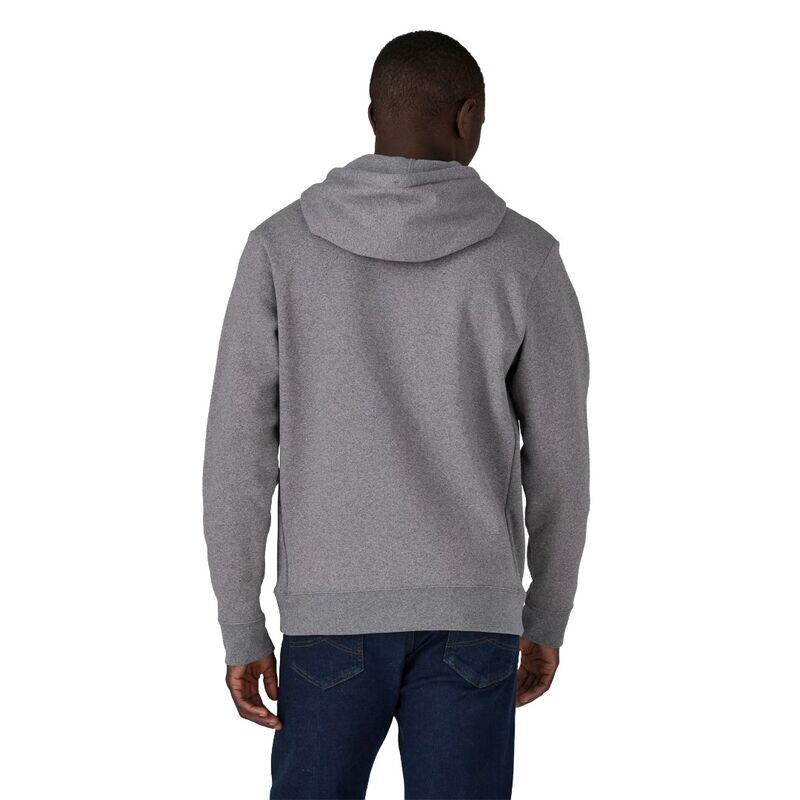 Sudadera Gris Patagonia con Capucha P-6 Logo Uprisal Hoody Gravel Heather 3/4