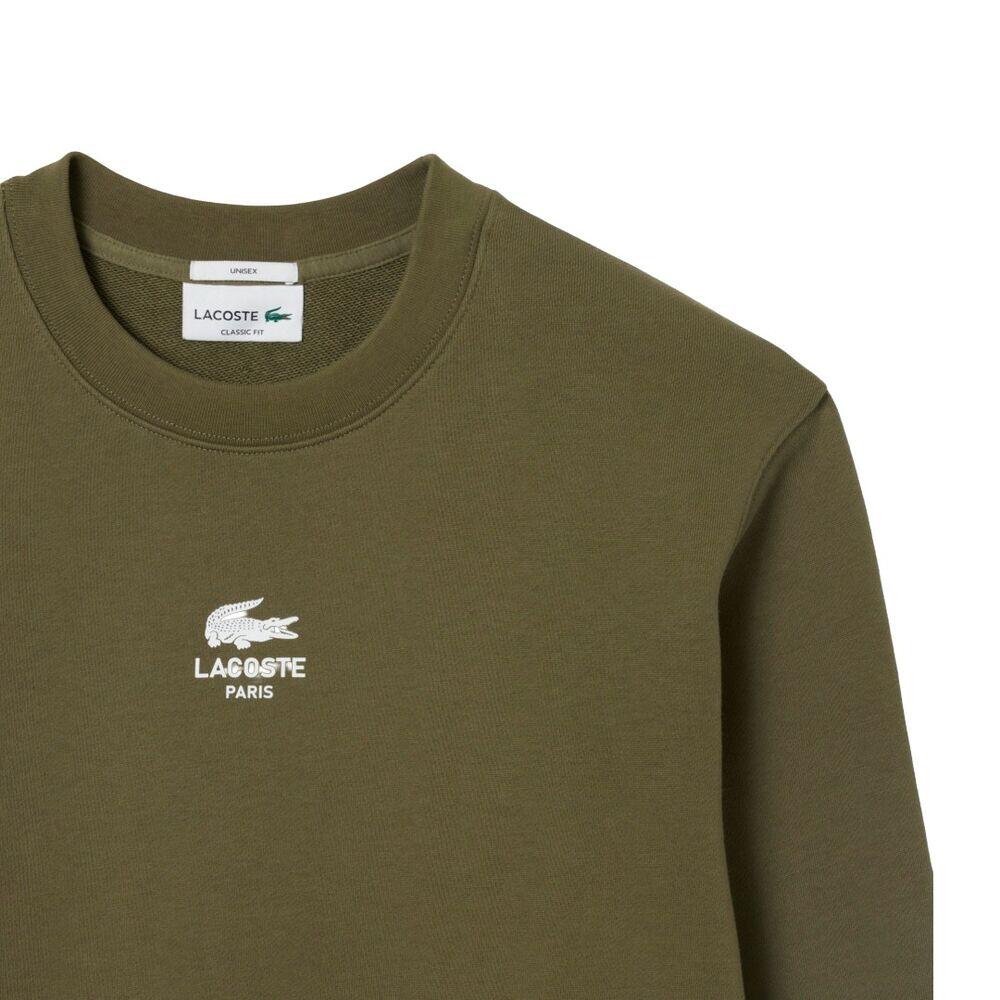 Sudadera Verde Lacoste de Felpa de Algodón Olive de Diseño Atemporal y Urbano 2/4