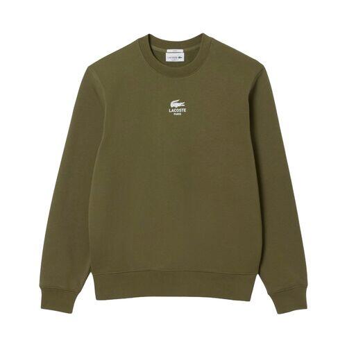 Sudadera Verde Lacoste de Felpa de Algodón Olive de Diseño Atemporal y Urbano 4/4