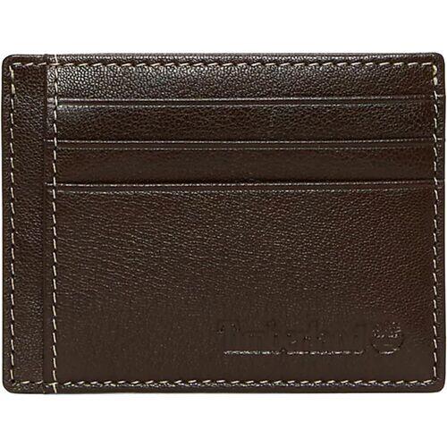 Tarjetero Marrón Timberland Milled Leather Card Holder Brown Clásica 3/4