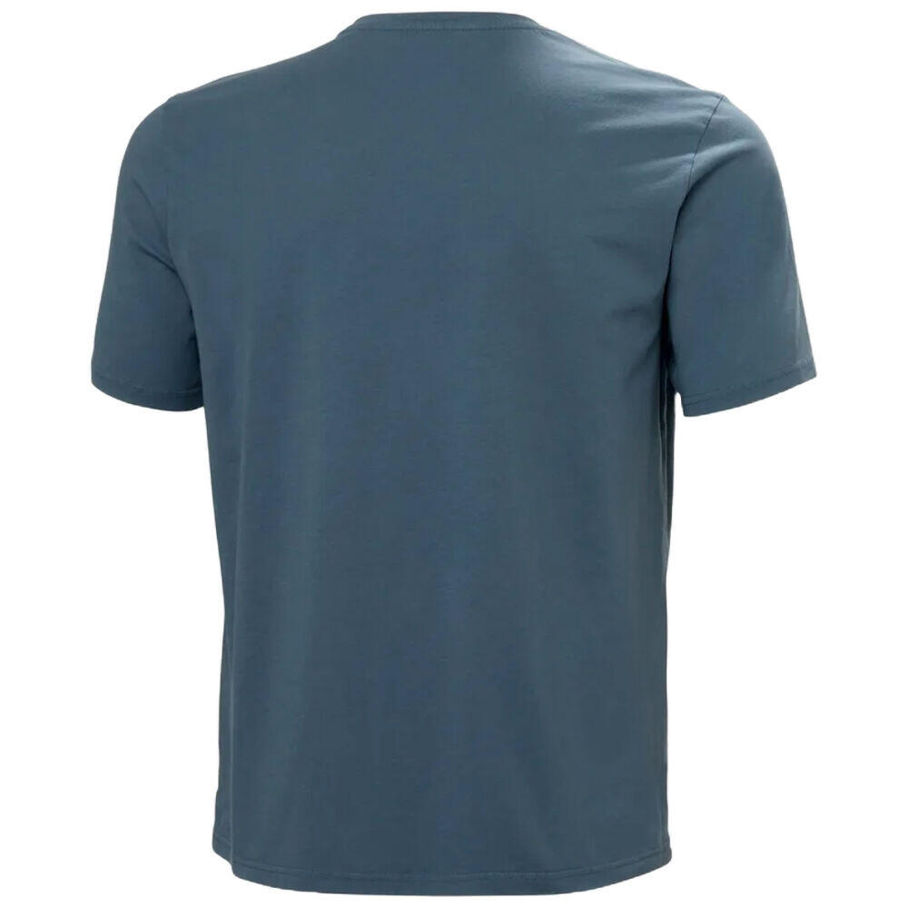 Camiseta azul Helly Hansen Logo T-shirt 3.0 Washed Navy de Corte Regular 2/4