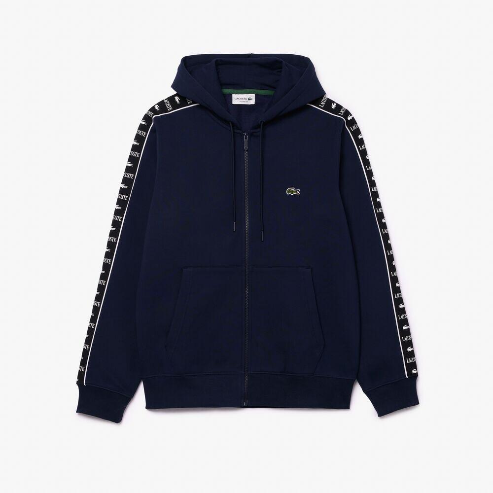 Chaqueta Azul Lacoste Jogger con Capucha y Cremallera 3/4