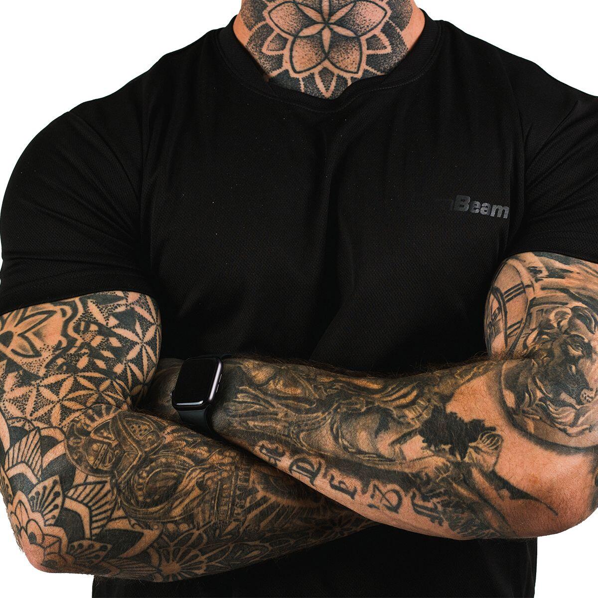 Uomo palestra T-shirt traspirante nera TRN 5/7