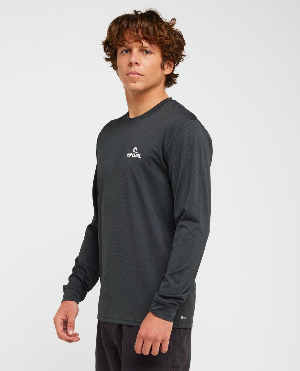 T-shirt anti-UV Homme Stack UPF50 Long Sleeve Rash Vest - Black Marle 2/6