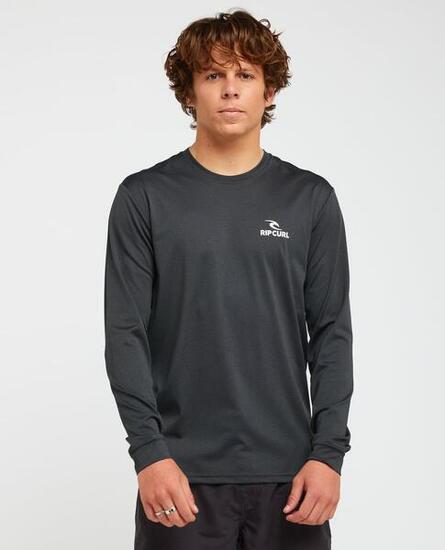 T-shirt anti-UV Homme Stack UPF50 Long Sleeve Rash Vest - Black Marle