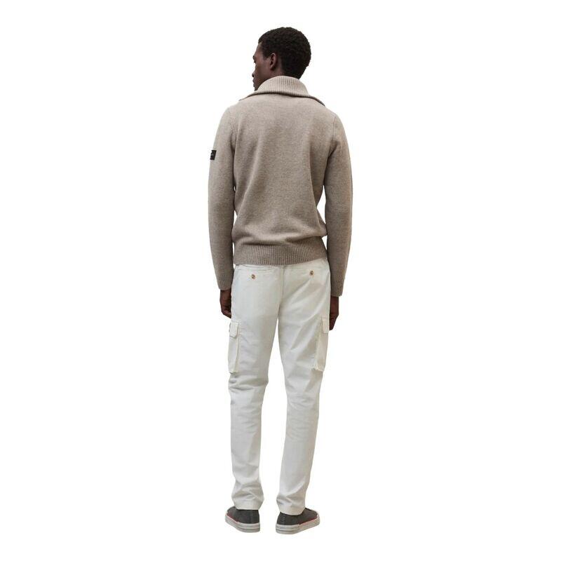 Chaqueta Beige Ecoalf Sasa Knit Man Toast Melange de Corte Regular 3/4