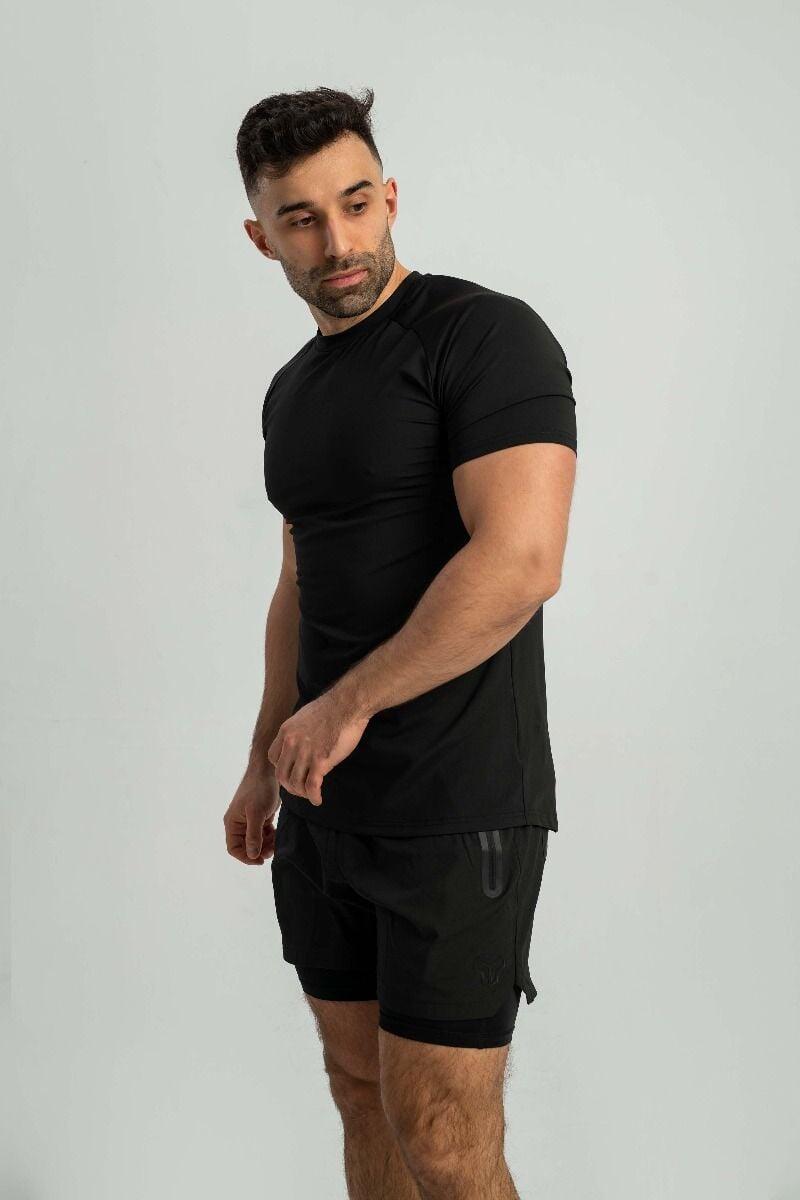 Uomo fitness t-shirt traspirante nera Ultimate 5/7
